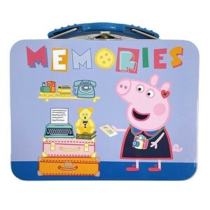 ペッパピッグ ミニ 缶 ボックス ( MEMORIES ブルー ) 15959b ペッパ グッズ 小物入れ トランク かわいい peppa pig キャラクター