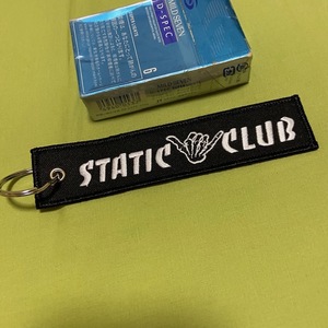 STATIC CLUB * black white * jet tag key chain USDMs vertical .k Club shock absorber . shock absorber 
