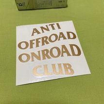 ★FF★ANTI OFFROAD ONROAD CLUB 抜きステッカー★ゴールド★アゲ系 リフッテッド リフトアップ★アンチオフロードオンロードクラブ_画像1