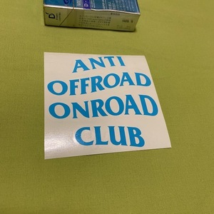 ★FF★ANTI OFFROAD ONROAD CLUB 抜きステッカー★水色★アゲ系 リフッテッド リフトアップ★アンチオフロードオンロードクラブ