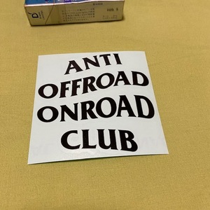 ★FF★ANTI OFFROAD ONROAD CLUB 抜きステッカー★黒★アゲ系 リフッテッド リフトアップ★アンチオフロードオンロードクラブ