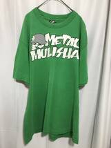 METAL MULISHA print T shirt プリントTシャツ　グリーン　髑髏　ドクロ　バックプリント　古着　L〜XL size_画像1