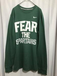 NIKE print long sleeveT shirt ナイキ　プリントTシャツ　SPARTANS スパルタンズ　フットボールチーム　US古着　Sサイズ　バックプリント