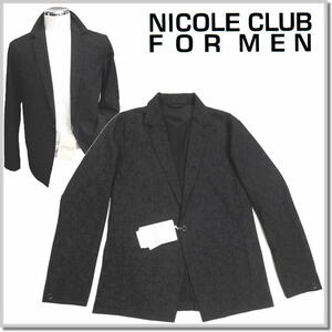 ニコルクラブフォーメン NICOLE CLUB FOR MEN メッシュ調プリントジャケット 3164-3501-49(BLACK)-46(M) JACKET アンコン