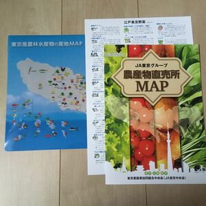 東京産農林水産物産地map クリアファイル　江戸東京野菜　直売所