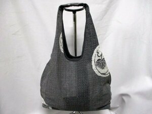 [P094] Japanese style pattern semi shoulder bag * cotton W36cm