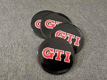 フォルクスワーゲン GTI ホイール センターキャップシール 56.5ｍｍ 4枚セット アルミ製 カーステッカー 自動車 ●380番_画像3