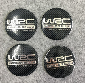 WRC WORLD RALLY ホイール センターキャップシール 56.5ｍｍ 4枚セット アルミ製 カーステッカー 自動車 ●004番