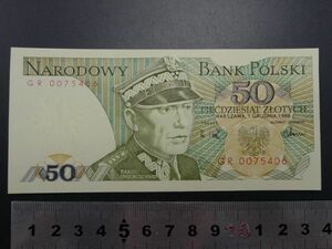 未使用 紙幣 ヨーロッパ ポーランド 50ズロチ ウォルター将軍