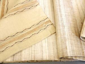 ＜銀の斧＞正絹・インドタッサーシルクの創作袋帯・紬のお着物に・表も裏も・両面使い・少し長め・ふくろ帯・着物帯