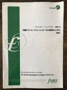 送料無料 木管6重奏楽譜 リヒャルト・シュトラウス:交響詩「ティル・オイレンシュピーゲルの愉快ないたずら」(抜粋) 齋藤淳編 フルスコア