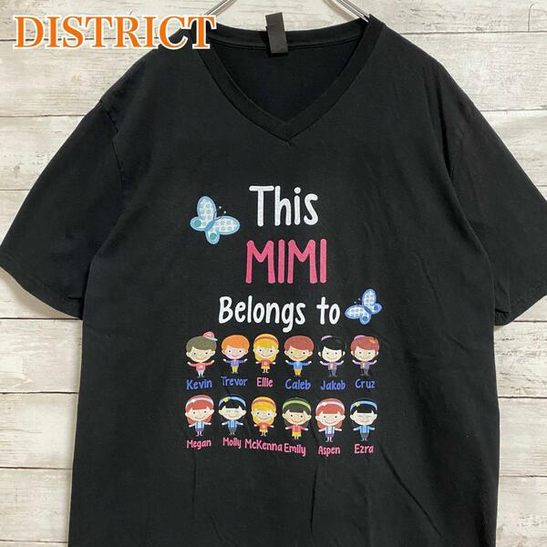 【入手困難】DISTRICT キャラクターTシャツ　Lサイズ　ビッグプリント　ゆったり　キャラクター　一点物　レア　半袖　アニメ 海外　輸入