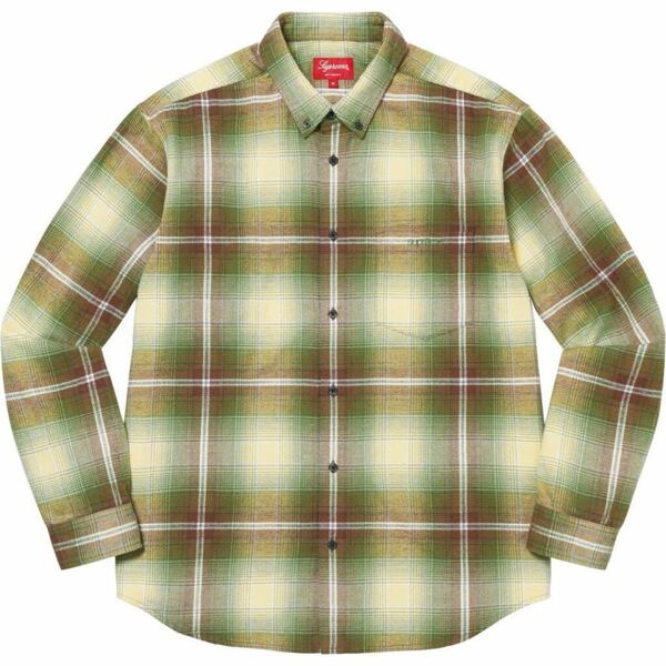 送料無料 M 緑 Supreme Shadow Plaid Flannel Shirt Green シュプリーム シャード フランネル ネルシャツ オンブレーチェック 23SS 新品