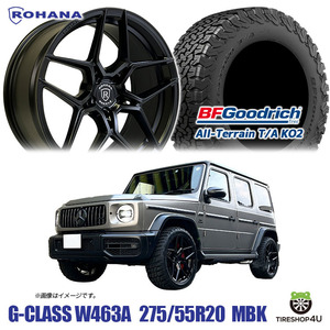 4本セット ROHANA RFX11 20X9.0J 5/130 +30 マットブラック BFGoodrich All-Terrain T/A KO2 275/55R20 Gクラス ゲレンデ 特注サイズ