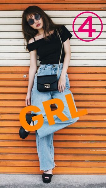 【04】アシメトリーオフショルダー ワンショルダートップス GRL