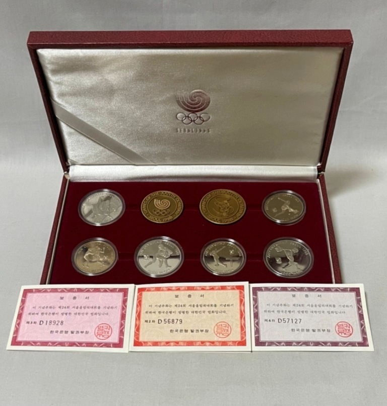 買いクーポン 1988年 ソウルオリンピック 記念硬貨 メダル 5枚セット