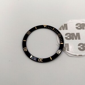 修理交換用 社外部品 アルミ ベゼルインサート シート ブラック ×ゴールド サブ 【対応】セイコー SRP773/775/777/779等 タートル サード