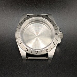 腕時計 ノンデイト ケース シルバー ステンレス GMT ベゼル 【対応ムーブメント】SEIKO NH35/NH36/4R35/4R36 セイコー