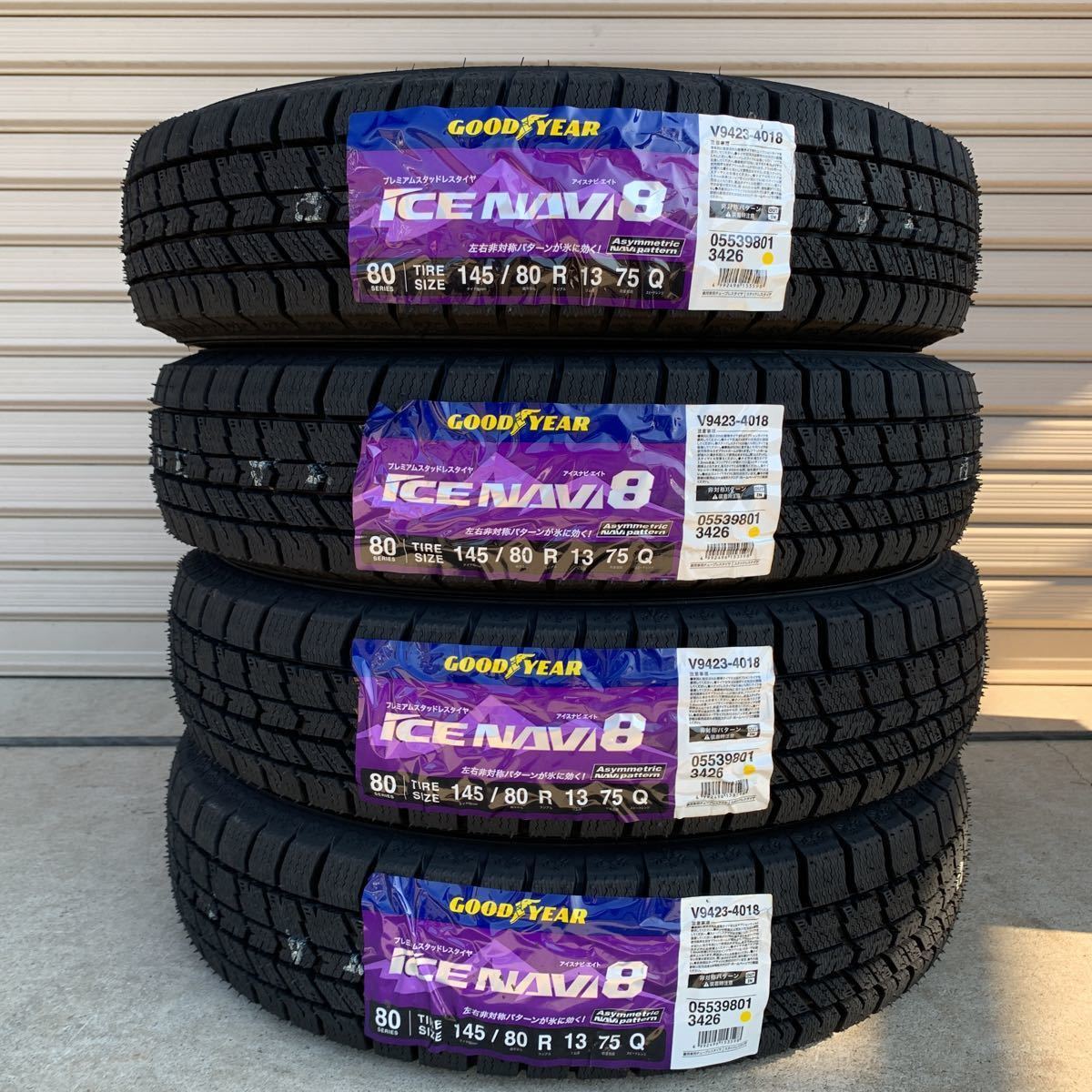 送料込み☆新品グッドイヤースタッドレス☆145/80R13☆4本ワゴンR・ミラ-
