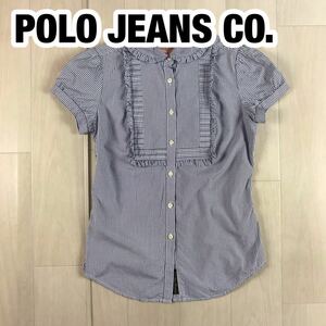 POLO JEANS CO. ポロジーンズカンパニー 半袖シャツ レディースサイズ S ネイビー ホワイト チェック