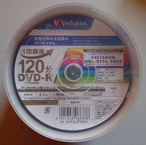 [ used ]Verbatim bar Bay tam Japan DVD-R 120 minute white printer bru one side 1 layer 1-16 speed 46 sheets 2023040054