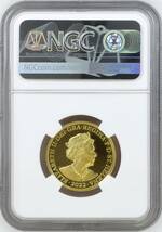 2022年 英国領 セントヘレナ モハール ライオン 1ポンド プルーフ 金貨 NGC PF70 ULTRA CAMEO First Releases イギリス 東インド社_画像2