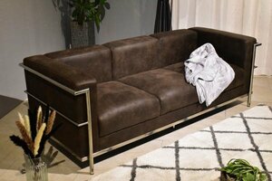 [ new goods ]ru*ko ruby je style modern 3P sofa leather fabric DBR color [ Mid-century reception . stylish furniture comfortable ]:ST10-7R02-KC