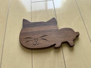 コースター　猫型　木製 カッティングボード No.k-67