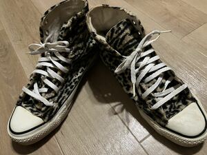 converse ALLSTAR コンバースオールスター　MADE IN USA 90sヴィンテージ？リメイク品　24.5cm 5 1/2 モフモフ豹柄アニマル柄