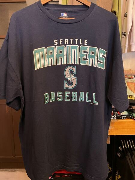 ★USA古着　baseball マリナーズ　野球　Tシャツ 紺色　navy 2XL 大きいサイズ