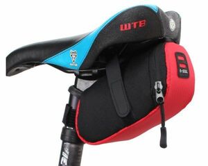  saddle-bag red compact light weight small articles storage bicycle water-repellent . installation easiness road bike cross bike cycling small articles storage red 
