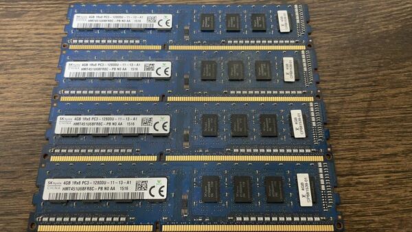 SK HYNIX DDR3 16GB (4GB×4枚キット)デスクトップ用 PCメモリ