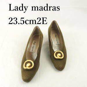 LK7631*Lady madras*マドラス*レディースパンプス*23.5cm2E*モスグリーン