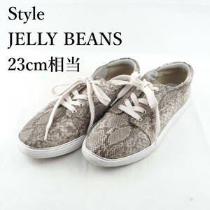 LK7916*StyleJELLY BEANS*スタイルジェリービーンズ*レディーススニーカー*23cm相当*パイソン柄