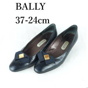 LK8036*BALLY*バリー*レディースパンプス*37-24cm*濃紺