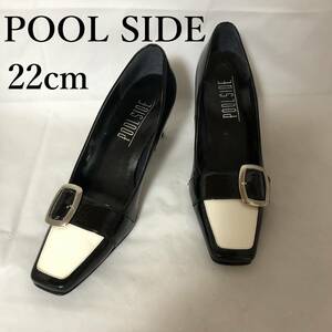 LK8026*POOL SIDE*プールサイド*レディースパンプス*22cm*エナメル黒