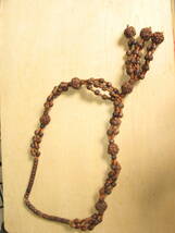 菩提樹の実と木製ビーズネックレス　ルドラクシャ　長さ約58cm　ヴィンテージ　 (s338)_画像3