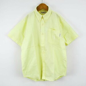  Miki House короткий рукав оскфорд рубашка кнопка down левый . карман одноцветный tops Kids для мальчика T135-145 размер желтый MIKI HOUSE