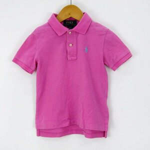 ポロ・ラルフローレン 半袖ポロシャツ ポロマーク トップス コットン100% キッズ 男の子用 100サイズ ピンク POLO RALPH LAUREN