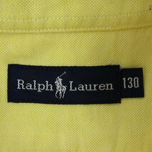 ラルフローレン 半袖シャツ ポロマーク ボタンダウン トップス コットン100% シンプル キッズ 男の子用 130サイズ イエロー RALPH LAUREN_画像3