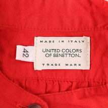 ユナイテッドカラーズオブベネトン チュニック 無地 スタンドカラー イタリア製 レディース 42サイズ レッド UNITED COLORS OF BENETTON_画像2