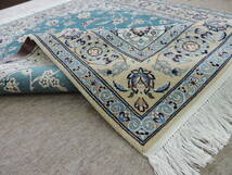 ペルシャ絨毯 カーペット ウール＆シルク 手織り高級 ペルシャ絨毯の本場 イラン ナイン産 玄関マットサイズ 140cm×104cm 本物保証_画像6