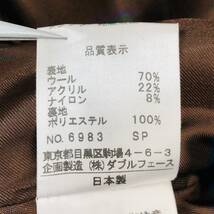 z844 美品 Dee Flavor ディーフレーバー コート ノーカラー ウール混 ポケット２つ 日本製 40 ターコイズブルー 無地 レディース 上質 上品_画像10