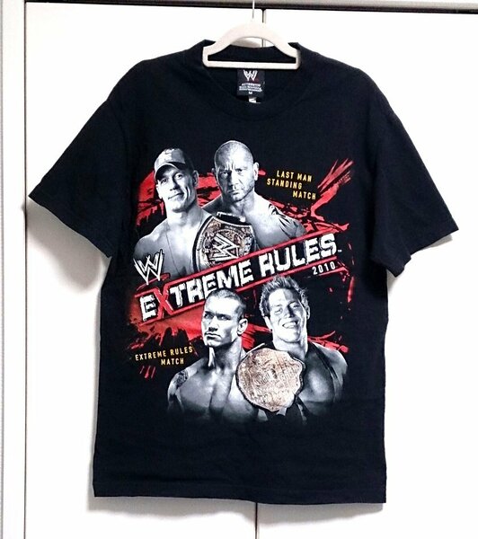 【ユーズド美品】【希少】【メンズM】ＷＷＥ　エクストリームルールズ２０１０ Ｔシャツ　ブラック