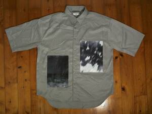 ★ WIGO ☆ Wego ☆ Графическое искусство Большой рубашка с коротким рубашкой 5 -миновой рубашка M Grey