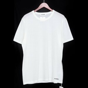 未使用 ジルサンダープラス JIL SANDER+ 22SS 裾ロゴキャリーオーバー半袖Tシャツ ホワイト XLサイズ JPUU707512 MU248308 Carryover Tee