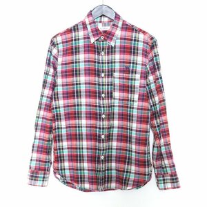 HOLLYWOOD RANCH MARKET check shirt size 2 red 700069-048 Hollywood Ranch Market long sleeve button down 