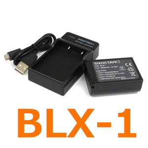 1 BLX-1 Olympus Совместимый с аккумулятором и зарядным устройством (USB-перезаряжаем