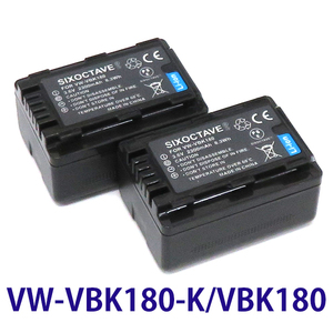 VW-VBK180-K VW-VBK180 Panasonic 互換バッテリー 2個　HDC-TM35 HDC-TM45 HDC-TM60 HDC-TM70 HDC-TM85 HDC-TM90 HDC-TM95