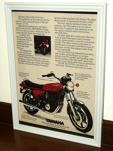 1978年 USA 70s 洋書雑誌広告 額装品 Yamaha XS750 ヤマハ (A4size) / 検索用 店舗 ガレージ ディスプレイ 看板 装飾 サイン アメリカ